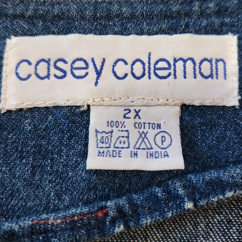 Vintage Casey Coleman Noah's Ark Animals Denim Vest 2X India - Picture 11 of 12